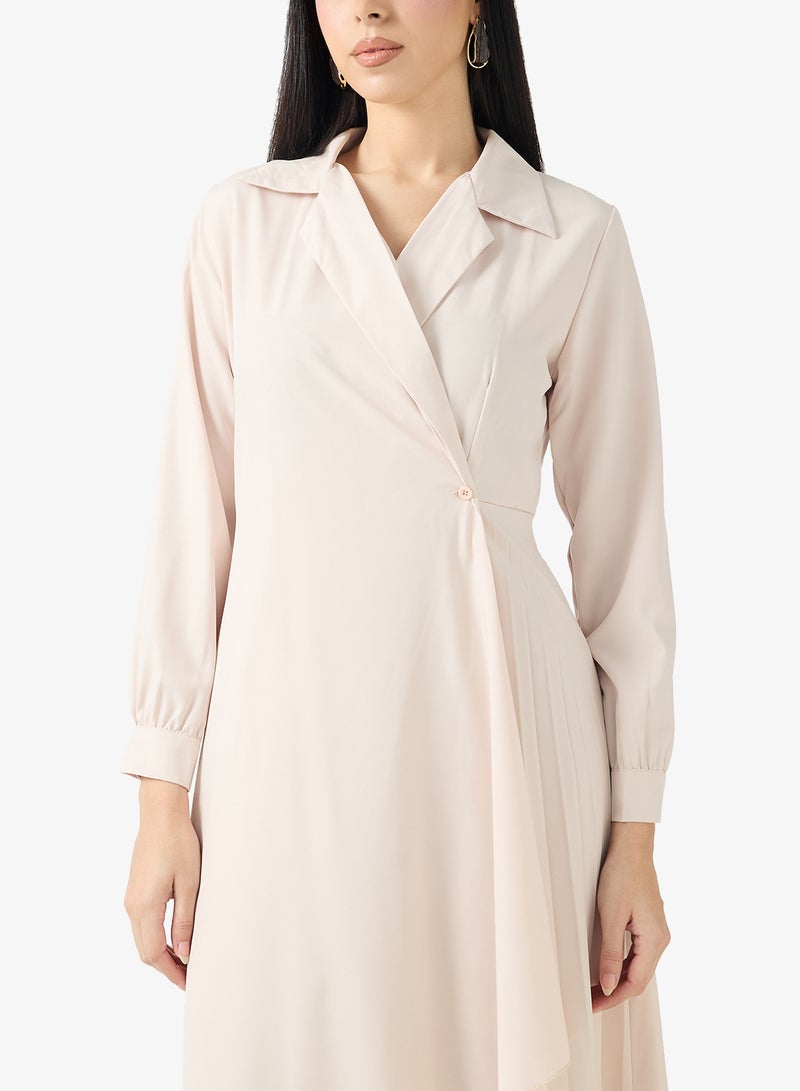 ELLA Wrap Dress With Pleats - Image 3